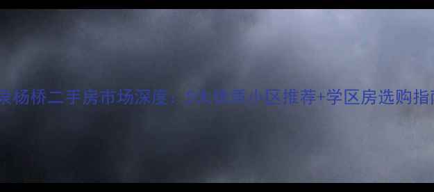 图片 临泉杨桥二手房市场深度：5大优质小区推荐+学区房选购指南2