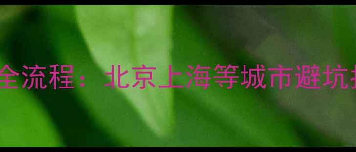 图片 二手房过户贷款合同全流程：北京上海等城市避坑指南（附最新政策）2