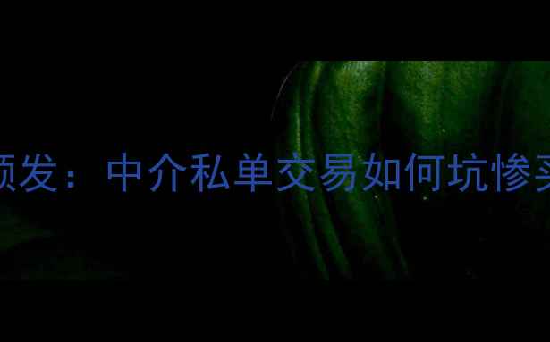 图片 二手房飞单乱象频发：中介私单交易如何坑惨买家？交易风险全