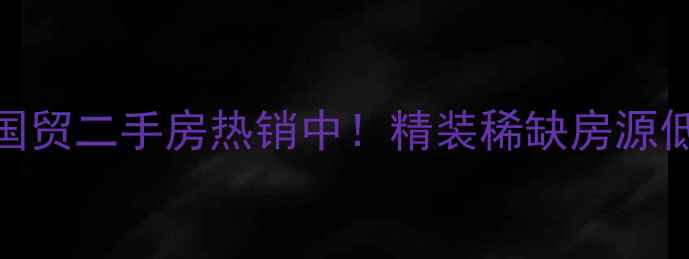 图片 南阳卧龙区中景门国贸二手房热销中！精装稀缺房源低总价投资自住首选