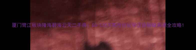 图片 厦门鹭江板块隆海碧海云天二手房：50-120万高性价比学区房稀缺房源全攻略1