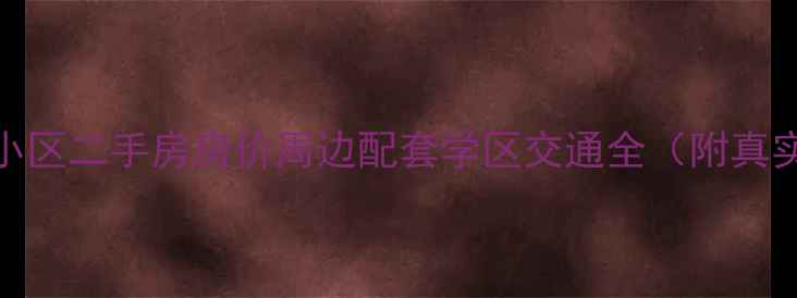 图片 岭南路100弄小区二手房房价周边配套学区交通全（附真实房源数据）1