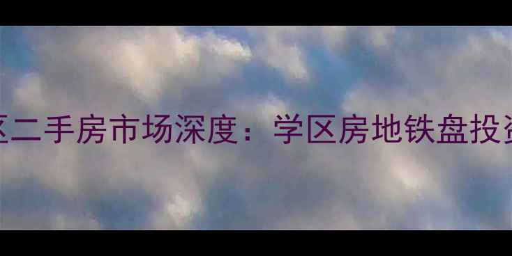 图片 汉口二七片区二手房市场深度：学区房地铁盘投资价值全指南