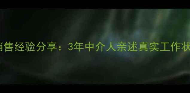 图片 沈阳二手房销售经验分享：3年中介人亲述真实工作状态+避坑指南