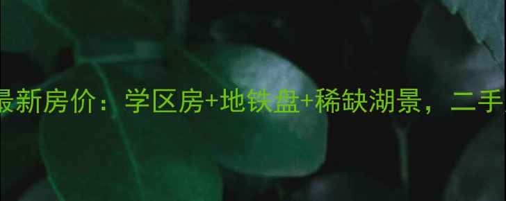 图片 珠海漾湖明居最新房价：学区房+地铁盘+稀缺湖景，二手房投资价值全1