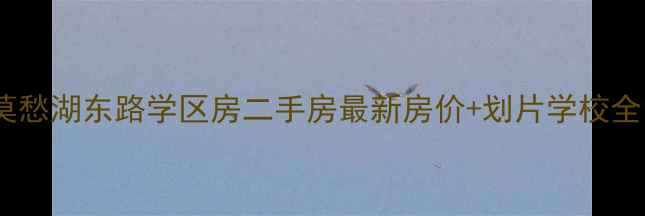 图片 莫愁湖东路学区房二手房最新房价+划片学校全1