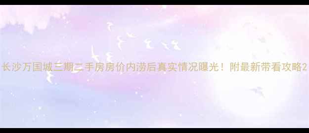 图片 长沙万国城三期二手房房价内涝后真实情况曝光！附最新带看攻略2