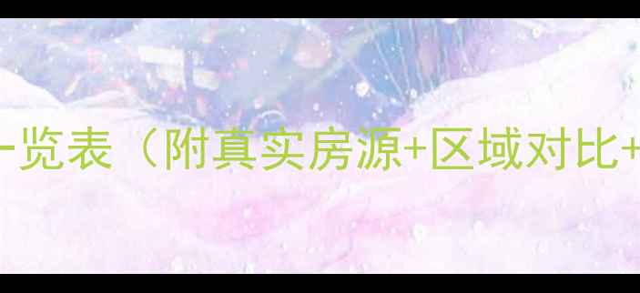 图片 长沙二手房价格一览表（附真实房源+区域对比+购房避坑指南）2