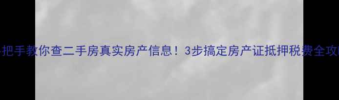 图片 🏠手把手教你查二手房真实房产信息！3步搞定房产证抵押税费全攻略🔍