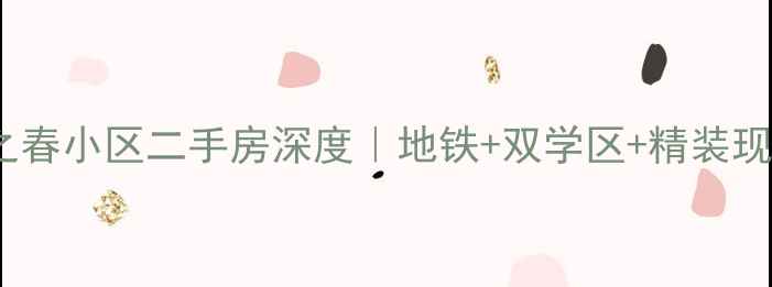 图片 🏡上海巴黎之春小区二手房深度｜地铁+双学区+精装现房闭眼入！1