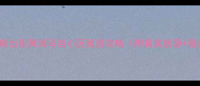 图片 上海二手房出租黄埔马当小区租房攻略（附真实房源+租金参考）1