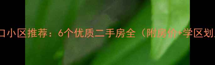 图片 上海浦东中学对口小区推荐：6个优质二手房全（附房价+学区划片+优缺点对比）