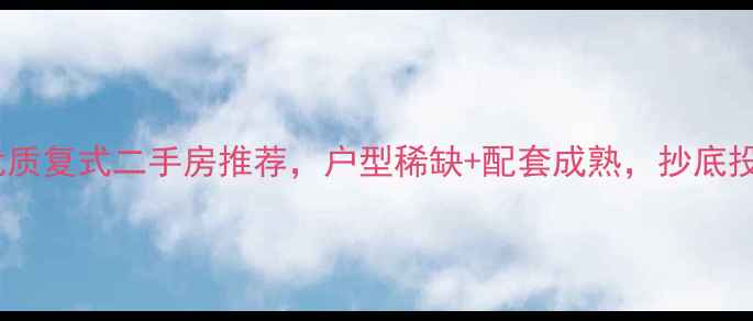 图片 东营新区优质复式二手房推荐，户型稀缺+配套成熟，抄底投资正当时2