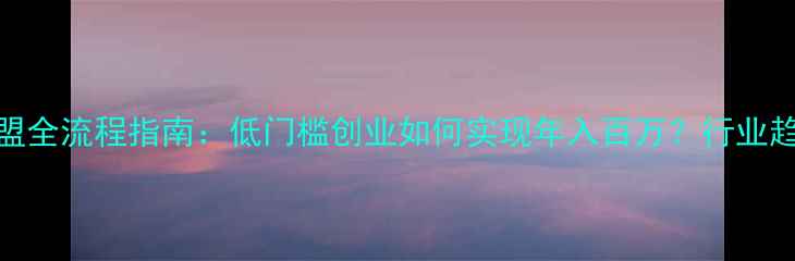 图片 二手房中介加盟全流程指南：低门槛创业如何实现年入百万？行业趋势与成功案例