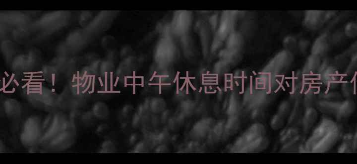 图片 二手房买家必看！物业中午休息时间对房产价值的影响1