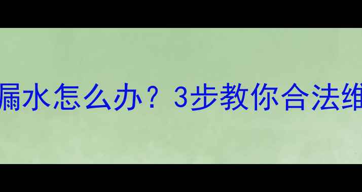 图片 二手房交房发现漏水怎么办？3步教你合法维权+维修责任全2