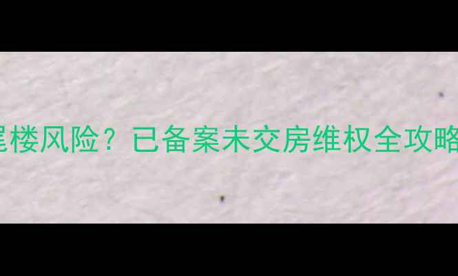 图片 二手房交易遇烂尾楼风险？已备案未交房维权全攻略（附最新政策）1