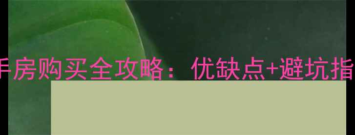 图片 二手房购买全攻略：优缺点+避坑指南2