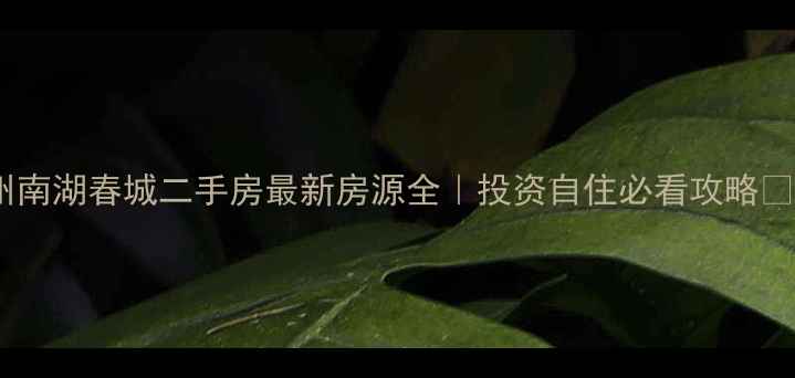 图片 亳州南湖春城二手房最新房源全｜投资自住必看攻略🏡💰1