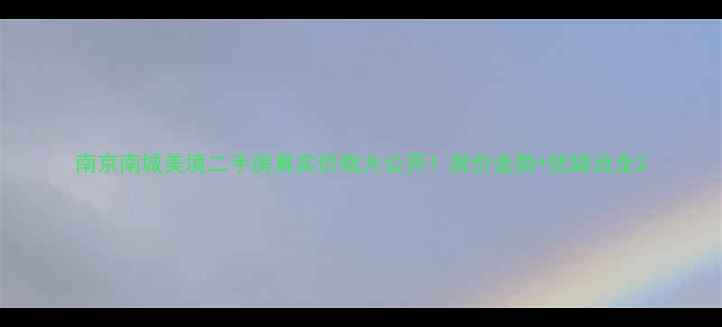 图片 南京南城美境二手房真实价格大公开！房价走势+优缺点全2