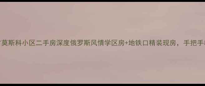图片 哈尔滨东方莫斯科小区二手房深度俄罗斯风情学区房+地铁口精装现房，手把手教你抄底！