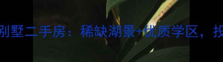 图片 成都草堂之春别墅二手房：稀缺湖景+优质学区，投资自住首选！
