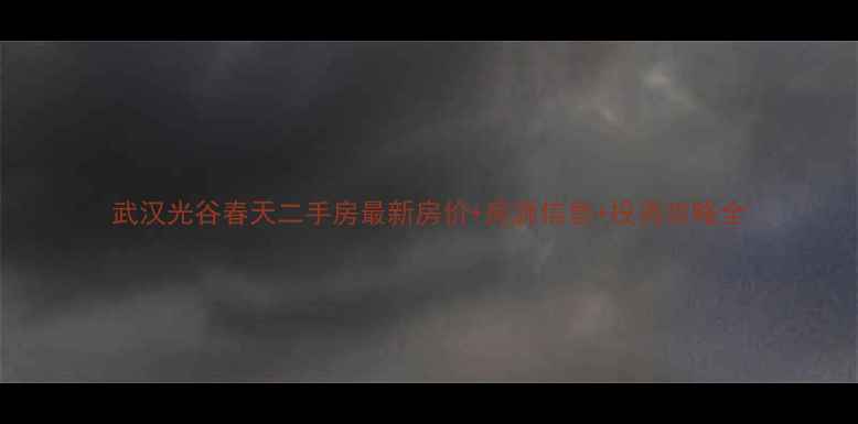 图片 武汉光谷春天二手房最新房价+房源信息+投资攻略全