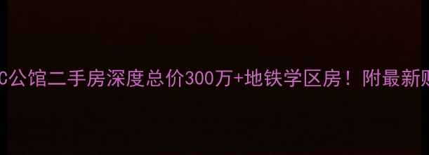 图片 水榭花都C公馆二手房深度总价300万+地铁学区房！附最新购房攻略1