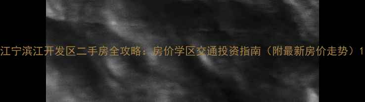 图片 江宁滨江开发区二手房全攻略：房价学区交通投资指南（附最新房价走势）1
