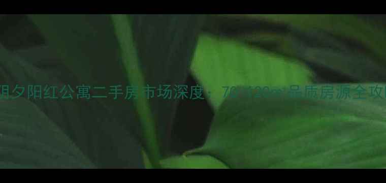 图片 江阴夕阳红公寓二手房市场深度：70-120㎡品质房源全攻略1
