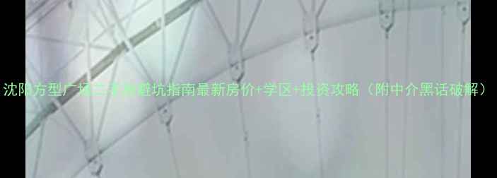 图片 沈阳方型广场二手房避坑指南最新房价+学区+投资攻略（附中介黑话破解）