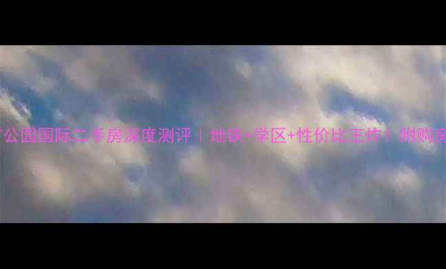 图片 河源市公园国际二手房深度测评｜地铁+学区+性价比王炸！附购房攻略2