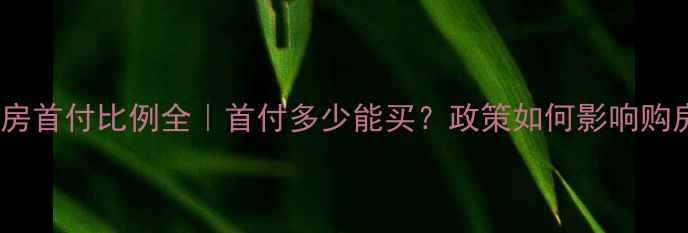 图片 济南二手房首付比例全｜首付多少能买？政策如何影响购房决策？1