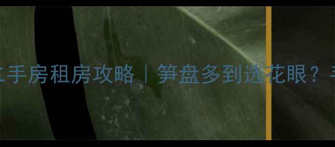 图片 深圳田螺山小区二手房租房攻略｜笋盘多到选花眼？手把手教你避坑✨