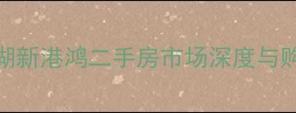 图片 深圳罗湖新港鸿二手房市场深度与购房指南