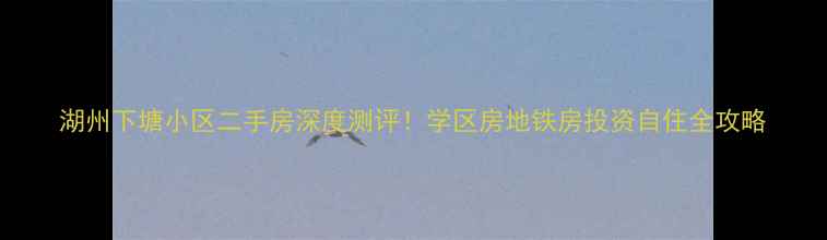图片 湖州下塘小区二手房深度测评！学区房地铁房投资自住全攻略