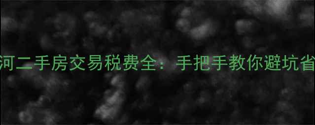 图片 漯河二手房交易税费全：手把手教你避坑省钱