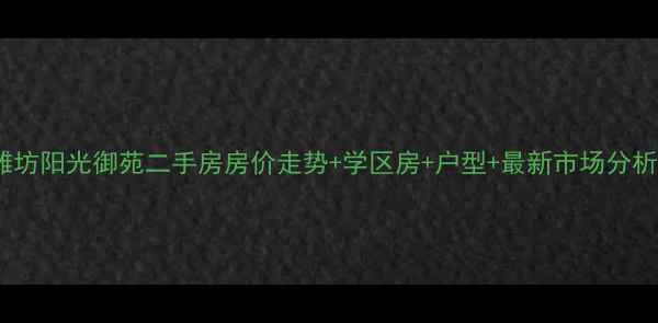 图片 潍坊阳光御苑二手房房价走势+学区房+户型+最新市场分析1