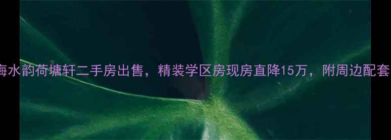 图片 竹海水韵荷塘轩二手房出售，精装学区房现房直降15万，附周边配套全2