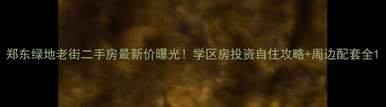 图片 郑东绿地老街二手房最新价曝光！学区房投资自住攻略+周边配套全1