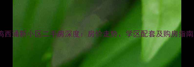 图片 鸡西涌新小区二手房深度：房价走势、学区配套及购房指南2