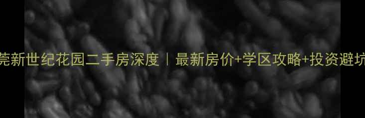 图片 🏠东莞新世纪花园二手房深度｜最新房价+学区攻略+投资避坑指南