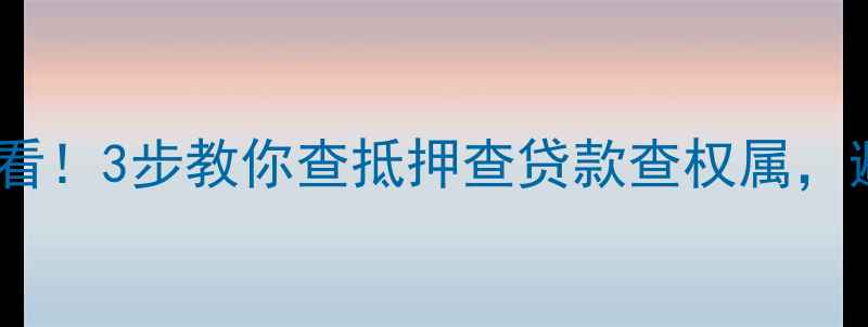 图片 🏠二手房买前必看！3步教你查抵押查贷款查权属，避坑指南全流程1