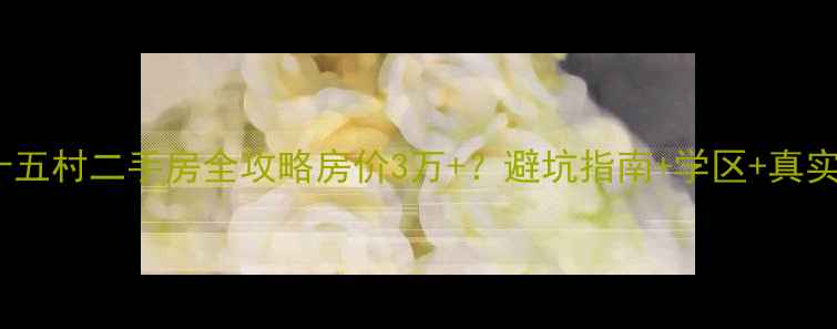 图片 🏠南京扬子十五村二手房全攻略房价3万+？避坑指南+学区+真实房源推荐！2