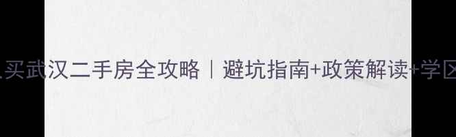 图片 🏠外地人买武汉二手房全攻略｜避坑指南+政策解读+学区房推荐2