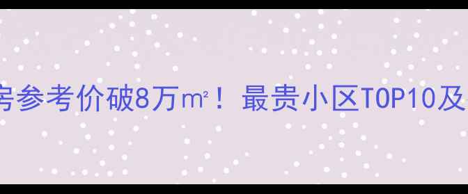 图片 🏠石家庄二手房参考价破8万㎡！最贵小区TOP10及投资攻略🔥💰1