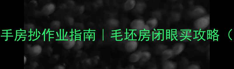 图片 🏠黄石中心二手房抄作业指南｜毛坯房闭眼买攻略（附避坑清单）