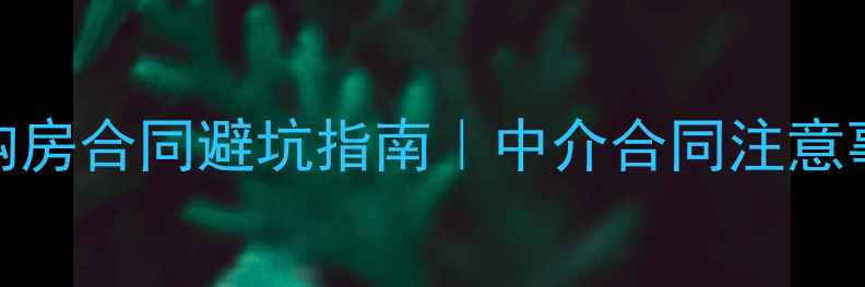 图片 📝二手房购房合同避坑指南｜中介合同注意事项⚠️💡
